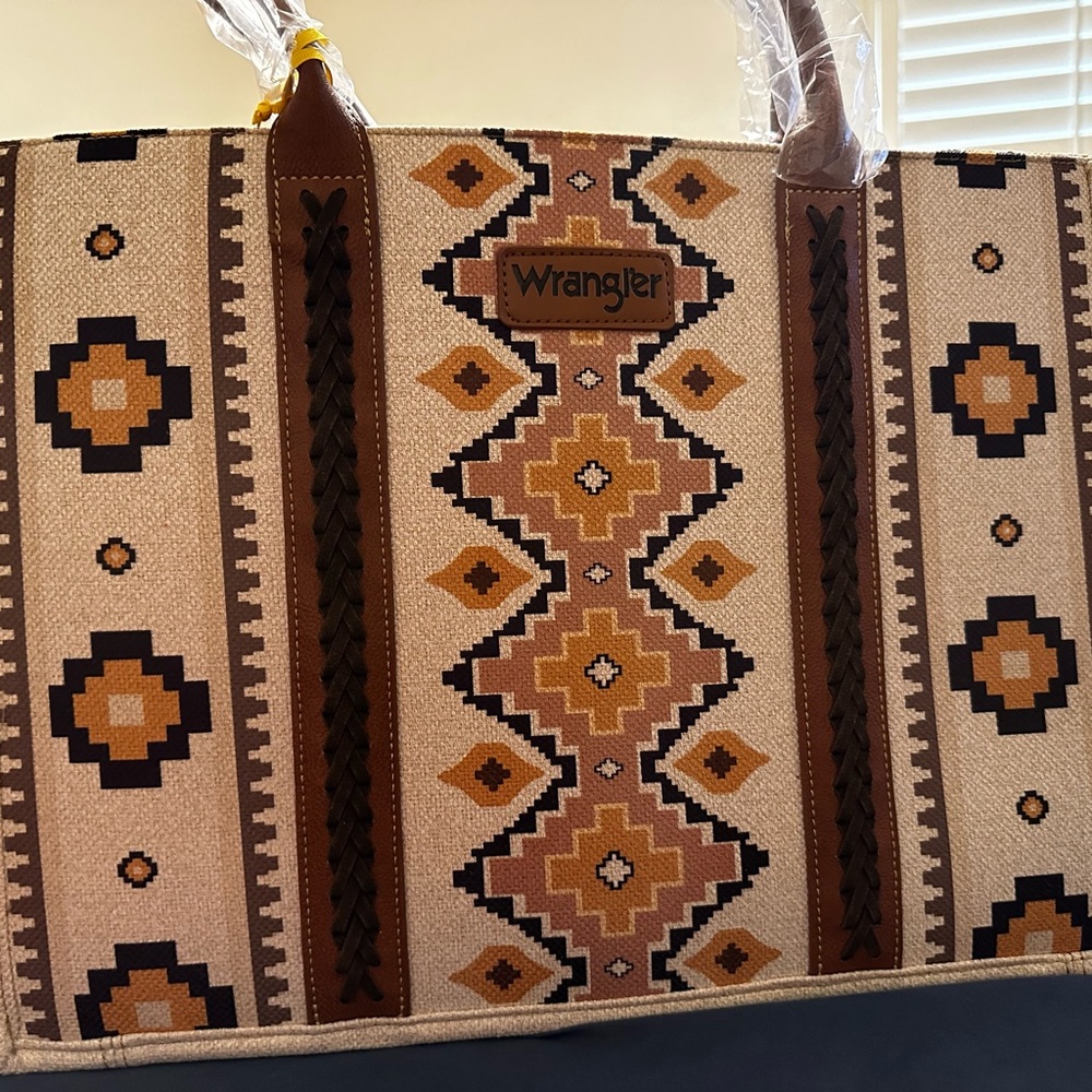 Large tote Aztec Wrangler Purse and small tote with cross body strap